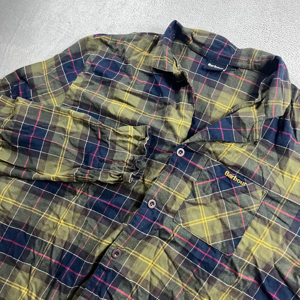 Barbour Mens Tartan Plaid Flannel Pajama Top Olive Green XL MNW0002TN11